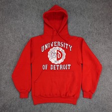 Vintage University Of Detroit Mercy Hoodie Sweatshirt Mens Medium 80s Michigan picture