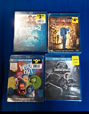 4 Blu-ray Movie Lot w/ Digital Code: Jurassic World, Inside Out, Dolphin Tale 2 picture