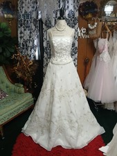 Jasmine Haute Couture Ivory Strapless Basque Waist Wedding Dress Size 10 picture