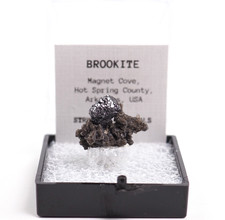 Brookite on matrix, Magnet Cove Arkansas Thumbnail Perky Box Mineral Specimen picture