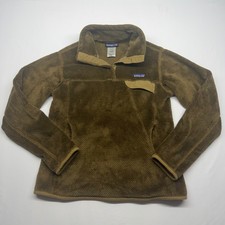 Patagonia Women Fleece Pullover M Brown Re-Tool Snap-T Synchilla Hiking Retro picture
