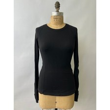 Lululemon Runderful Tech Long Sleeve Shirt Black Size 6 Zipper Pocket Pocket picture