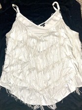 Womens Torrid  Beaded Fringe Cami White Size 5xL picture