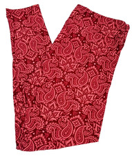 LuLaRoe Womens Leggings Size TC Dark Red Hearts Paisley Floral Tall Curvy NWT picture