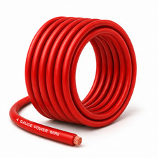 SoundBox CW4-25R, 4 Gauge 25' CCA Amplifier Power / Ground Amp Wire Roll, Red picture
