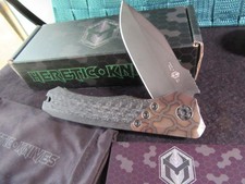 Heretic Knives, Wraith. ELMAX. Flammed Ti. Carbon Fiber. Gorgious Knife. NIB. picture
