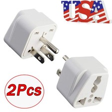 2 PCS European EU To US American Adapter Plug Converter Euro Asia to USA picture
