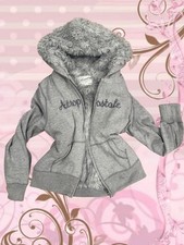 Vintage Aeropostale Gray Fur-Lined Hoodie Jacket picture