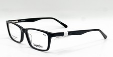 NEW SUPERFLEX SF-621 S300 BLACK AUTHENTIC EYEGLASSES 57-16 picture