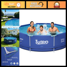 Durable 8ft x 30in Round Steel Frame Above Ground Pool for Outdoor Family Fun picture