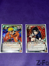 Bandai Naruto CCG Naruto Uzumaki 025 & Sasuke Uchiha 026 Diamond Holo Foil picture