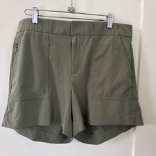 Athleta Tribeca Utility Lightweight Shorts Women’s Size 10T Tall Olive Green $59 picture