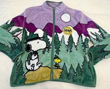 Peanuts Snoopy Outdoor Adventure Full Zip Fleece Jacket XXL scenic mountain NWOT picture