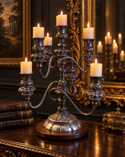 Antique Wilcox Quadruple Silver Plate 7 Light Candelabra Victorian Ornate picture
