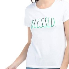 RAE DUNN Women’s PLUS  2X Short Sleeve Crew Neck “BLESSED” T-Shirt picture