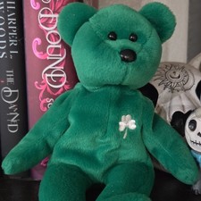 Ty Beanie Babies Erin the Bear  1997 Vintage Shamrock Tush Tag Rare Tag Error picture