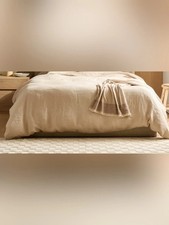 NWT Quince European Linen 1 Piece Duvet Cover, Full/Queen (Oat) picture