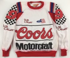 Vtg Bill Elliott Men Sweatshirt Coors All Over Flag Logo Colorblock Motorcraft M picture