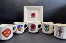 Vintage Boy Scouts of America BSA Sam Houston TX Council Mugs Lot Of 6 Plate 7” picture