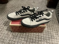 VANS Men's Low Top Canvas Lace-Up Sneakers Beige/Black Classic Logo picture