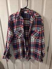 Vtg Big Mac Shirt Medium Tall Flannel Red Plaid Long Sleeve JC Penny 70s #S2 picture