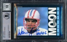 Warren Moon Signed 1985 Topps RC 251 Houston Oilers Auto GM 10 