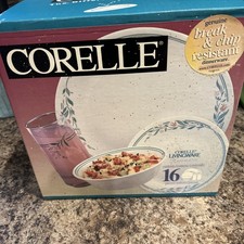 NEW Corelle Country Cottage 16 pc Dinnerware Set, Service for 4 Includes Glasses picture