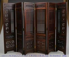 Old Decorated Handwork Wood Hollow Out Carved Flower Screen Collectibles picture