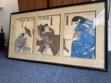 19th-Century Japanese Ukiyo-e Triptych Woodblock Print by Toyohara Kunichika picture