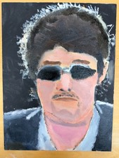 Bob Dylan Original Oil Painting Canvas Hand Painted Fine Art Music Portrait 1/1 picture