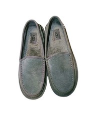 UGG Mens Shoes Dex Grey Suede Leather Slippers Indoor Outdoor Loafers Gray 7 NEW picture