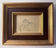 Berthe Morisot “Jeune Fille Au Repos” Drypoint Etching Framed Antique Art picture