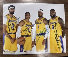 Lakers 8x10 Quad Auto LeBron James AD Carmelo Anthony Westbrook VS Authenticated picture