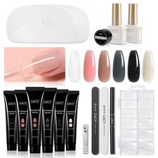 GAOY Poly Gel Nail Kit with U V Light Starter Kit, 6 Colors Nude Pink Set C picture