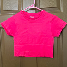 OFFLINE by Aerie Women’s XS Pink Seamless Stretch Cropped Crew Neck Tee picture