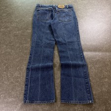 Vintage Levi's 517 Orange Tab Mens Bootcut Denim Jeans Blue Made in USA 34x32 picture
