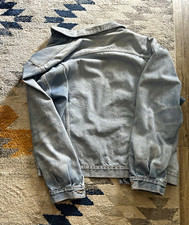 Vintage Lee Rider Jacket  L Blue Denim Trucker Jacket Button Front Pockets picture