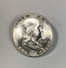1949-S Franklin Half Dollar Flashy Bright BU++ Key Date picture