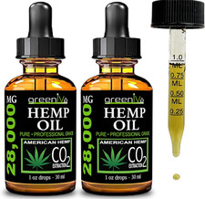 GreenIVe Hemp Drops 28,000mg Naturally Grown Hemp Oil Drops Vegan Omegas Natural picture