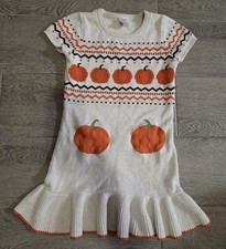 Gymboree Girls Size 7 Dress Thanksgiving Pumpkin Sweater Dress Holiday picture