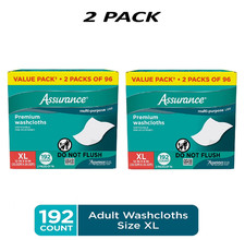 (2 Pack) Assurance Extra Large Disposable Adult Washcloths, 192 Count. picture