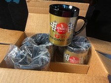 VINTAGE KENDALL MOTOR OIL GT-RACING OIL MUGS, NEW IN BOX, PIECE OF HISTORY READ picture