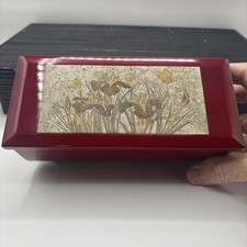 Vintage Westland Co. Art Of Chokin Etched Metal Wood Music Box Works Laura Theme picture