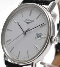 [Exc+5] Longines Presence L4.720.4 White Dial Date Leather Quartz Mens Watch picture