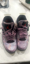 Jordan Air Jordan 4 Men's Mid Top Lace-Up Basketball Sneakers Purple/Black picture