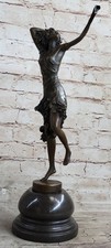 Stunning Art Deco Solid Bronze Dancer after Colinet Sculpture Marble Figure Sale picture