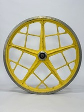 Vintage Motomag II Front Wheel Yellow USA Mongoose Chatsworth 20 in Old BMX Mag picture
