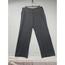 White Stag Woman Black Pinstripe Stretch Ponte Knit Pants 22W/24W Boot Cut New picture