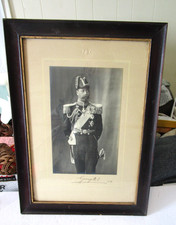KING GEORGE V AUTO 1919 -RARE Original ROYALTY PHOTO FRAMED picture