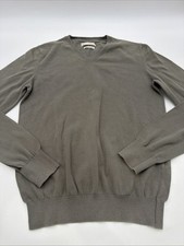 Celio 100% Pima Cotton Sweatshirt Men S Gray Solid V-Neck .#49549 picture